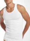 100% cotton men singlet - white, XL