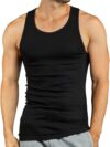 100% cotton men singlet - Black, XL