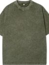 Acid Wash T-shirts - Army green, XL